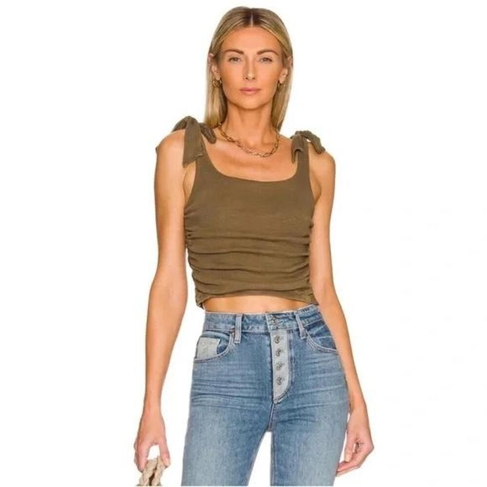 Free-people Women's Green Crop-top Size Small Boho festival Soft Grunge